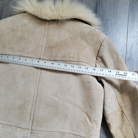 Vintage Penny Lane Coat Women's Large Long Leather Fur Boho Classic 90s Y2K - Picture 9 of 16
